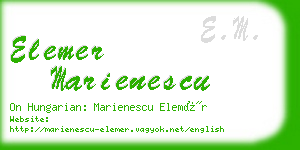 elemer marienescu business card